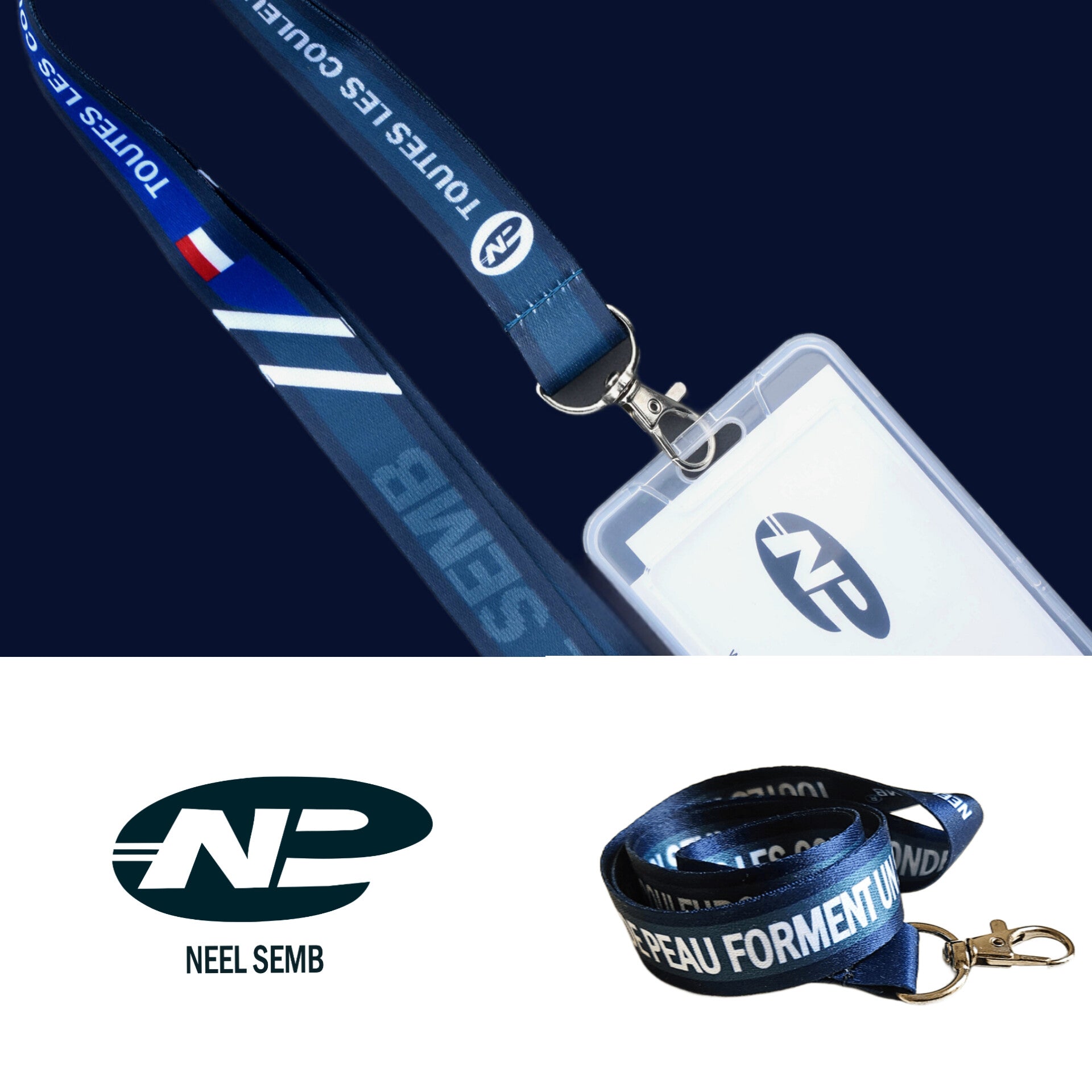 Essentials Lanyard - French Retro Blue